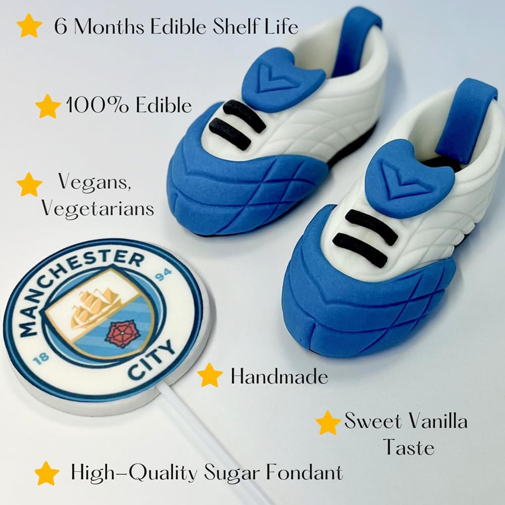 Edible Football Boots Cake Toppers – 3D Sugar Fondant Figures – Handmade Football-Themed Decorations for Birthday Cakes & Parties – Set of 3 - Image 3