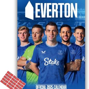 Everton Calendar 2025 A3 Toffees Football Gift Present with FREE Organising Stickers