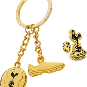 Tottenham Hotspur F.C. Keyring and Pin Badge Gift Set, Supporters Gear - Spurs Gifts