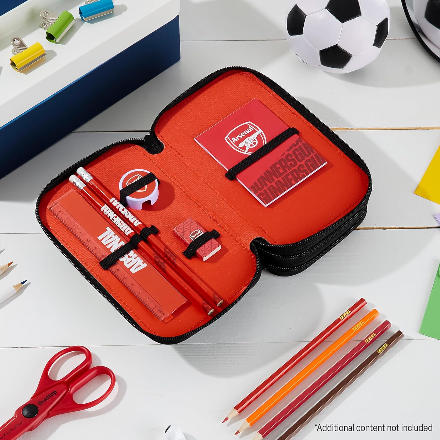 Arsenal F.C. Filled Pencil Case, Colouring and Stationery Set - School Supplies - Image 2