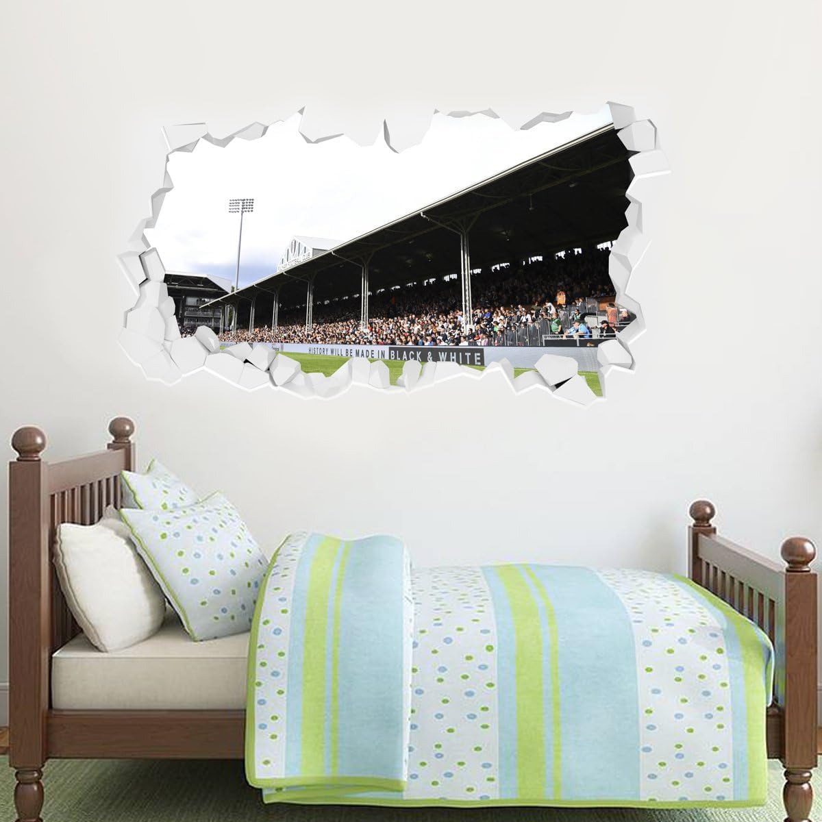 Beautiful Game Fulham Football Club Craven Cottage Stadium Smashed Wall Mural Art Sticker (60cm x 30cm)