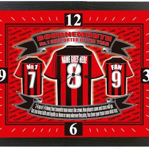 Bournemouth Football Shirt Clock Personalised Gift Present