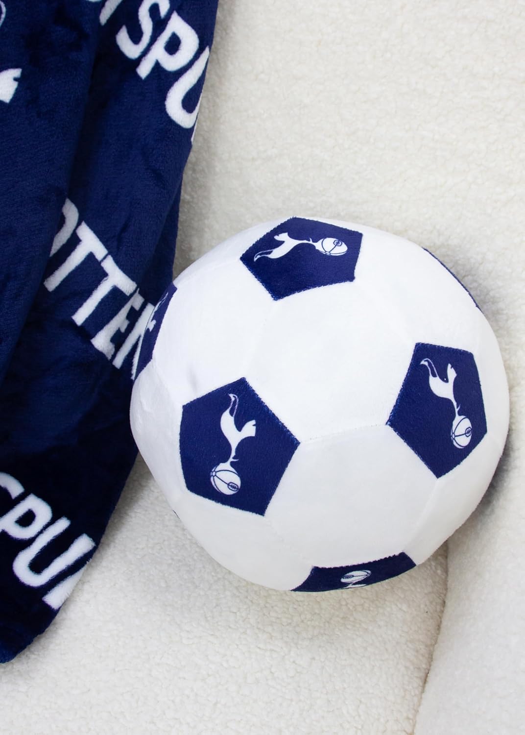 CHARACTER WORLD Tottenham Hotspur FC Officially Licensed Soccer Ball Round Cushion, Super Soft White Football Crest Pillow, Perfect For Any Bedroom, on the Sofa 25 x 25cm - Image 2