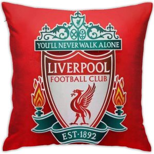 Damblam Liverpool Home Throw Pillow Case Couch Sofa Bedroom Decorative Square Cushion Pillow Covers 18x18 In