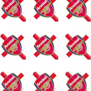 FOCO Officially Licensed Arsenal Special Edition Football Club Dart Flights Extra Thick 75 Micron - 3 Sets per pack (9 darts Flights in total) - Professional Darts Accessories