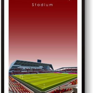 GroundDesigns BRENTFORD FC Football Gift GTECH COMMUNITY STADIUM Art Unframed A3 Print BFC