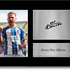 HWC Trading A4 Alexis Mac Allister Brighton & Hove Albion Gifts Printed Signed Autograph Picture for Football Fans and Supporters - A4