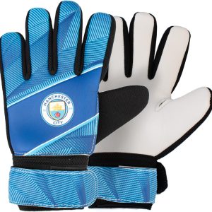 Hy-Pro Officially Licensed Manchester City FC Goalkeeper Gloves - Youth, Fuse Design, Man City, Goalie, with Strong Palm Girp for High Performance, Boys and Girls
