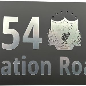 KC Laser Crafts House Numbers Door Plaques Wall Sign Outside Floating Liverpool LFC Football Club Matt Black