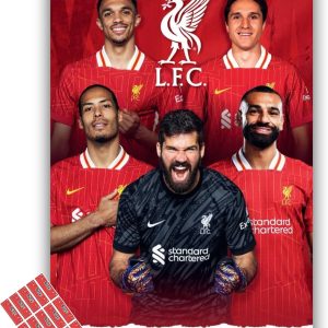 Liverpool Calendar 2025 A3 Wall Calendar Football Gift with FREE Organisational Stickers Included