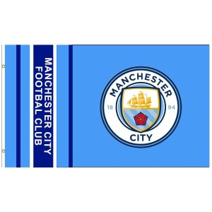 MCFC Giant Manchester City Crest Premier League Flag (5ft x 3ft & 100% Polyester)