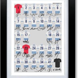 Mounted Gifts Trading Brighton & Hove Albion team squad 2024-2025 Signed poster print framed picture photo autograph gift 24/25 Welbeck Joao Pedro Dunk (A3 poster only)