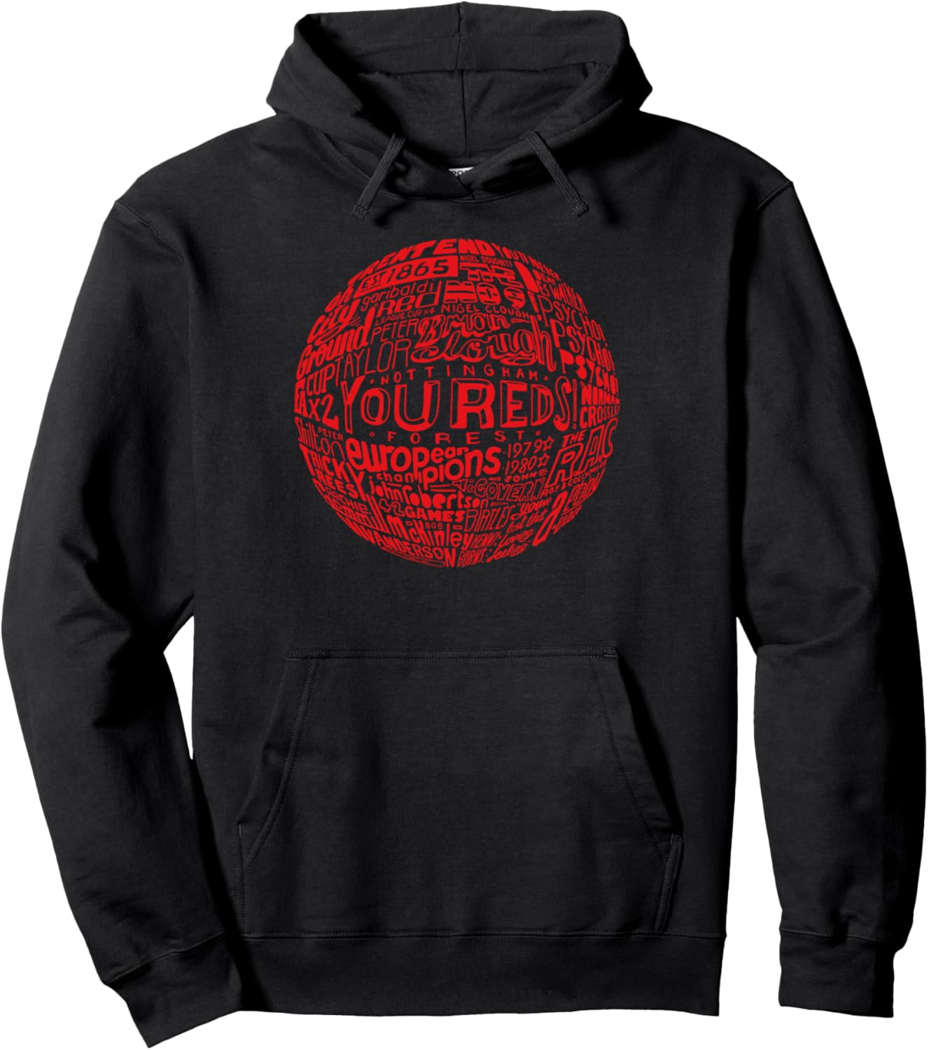 Nottingham Forest red typography football Pullover Hoodie