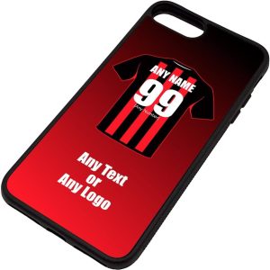 Personalised Gift - Bournemouth iPhone 8 Plus Case (Black, Football Club Design Theme) - Any Name/Message on Your Unique - Apple 8+ 8Plus TPU - Cherries Boscombe