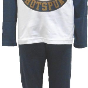 Tottenham Hotspur Football Club 100% Official Merchandise Kids Childrens Boys Girls 2 Piece PJ, Pyjama Set, Tottenham Solid, 4-5 Years, White/Blue