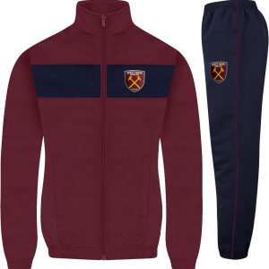West Ham United FC Boys Tracksuit Jacket & Pants Set Kids Official Football Gift