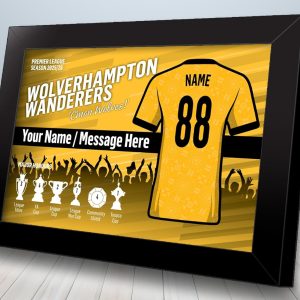 Wolverhampton Wanderers Football Fan Personalised Framed Print - Football Gift, Birthday Gift, Fan Print, Artwork, Team Kits (7: x 5: Framed Print)