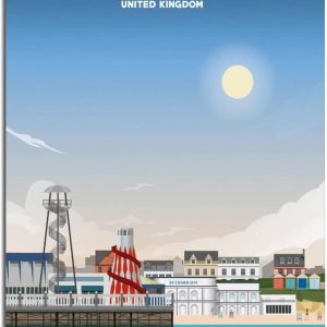 cgltd Wall art England Bournemouth Professional Football Club Vintage Travel Poster Canvas Wall Paintings Room Decor Art Mural Painting Unframed 50x75cm