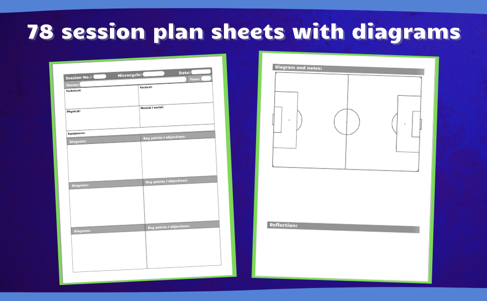 78 session plan sheets with diagrams