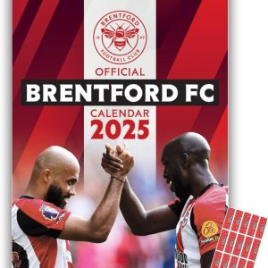 Brentford Calendar 2025 A3 Wall Hanging Football Calendar Gift Present with FREE Organising Stickers Included