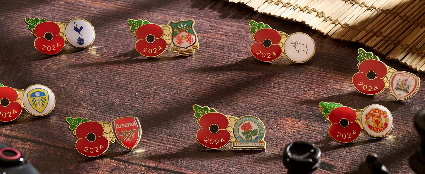Poppy Football Sports Pins
