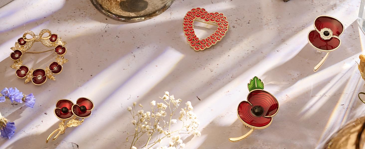 Royal British Legion Poppy Brooches