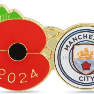 Manchester City Poppy Football Pin 2024