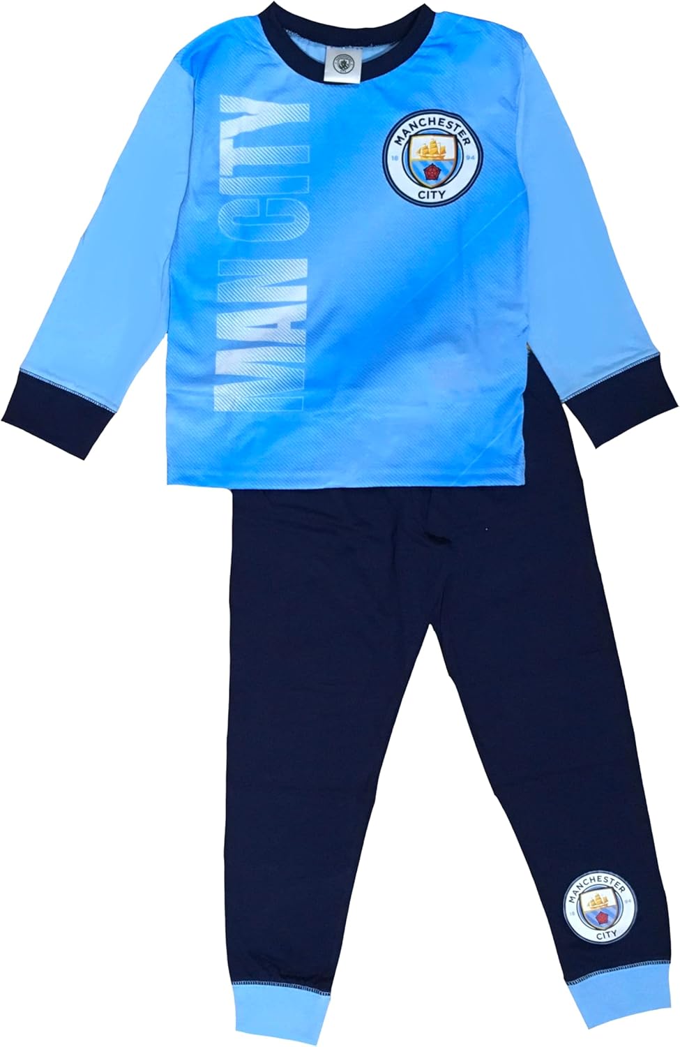MANCHESTER CITY Boys Man City Pyjamas, Blue, Age 4-12 Years - Image 4