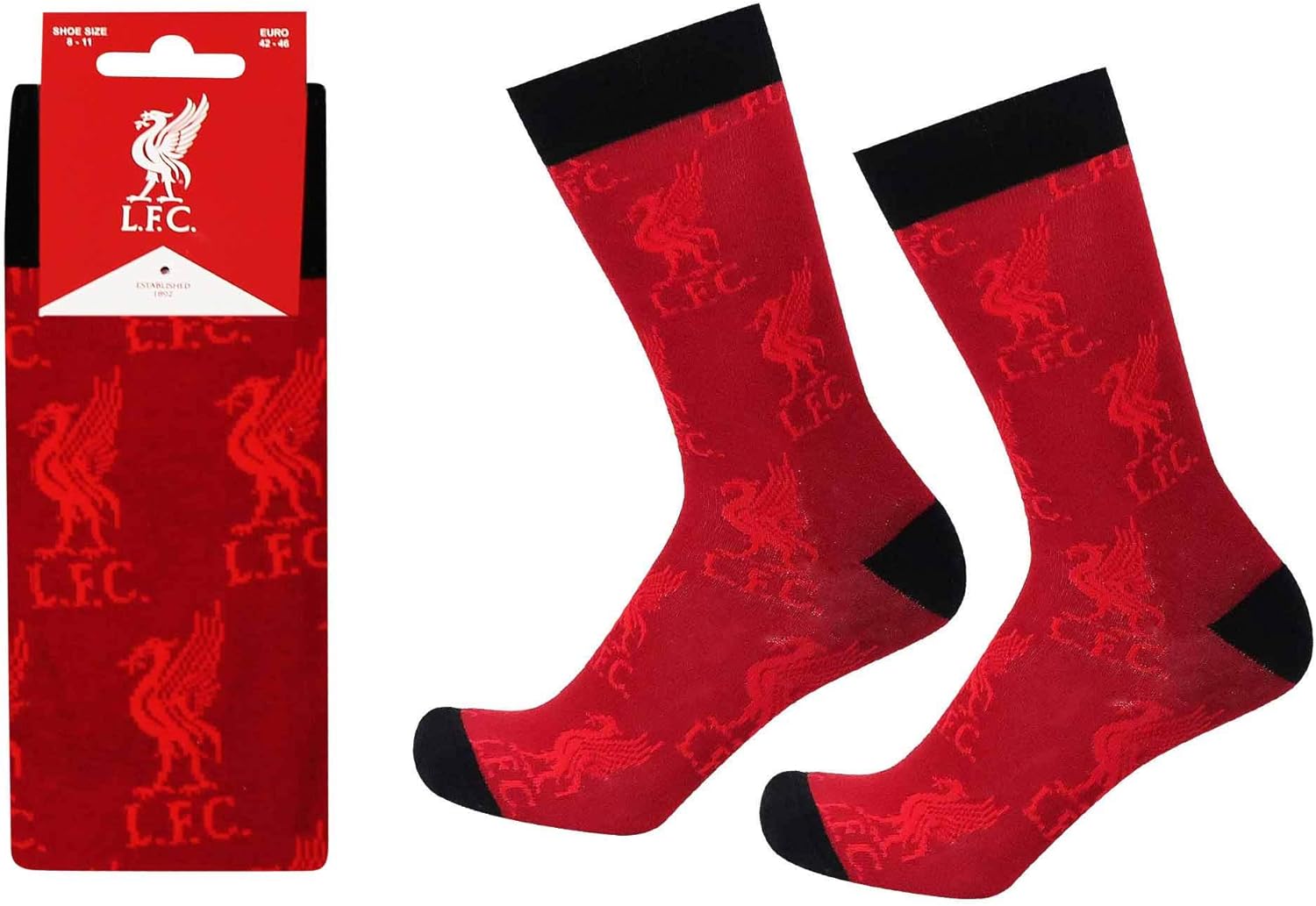 LFC Official Mens Liverpool Football Crest Socks (Adults Size 8-11) - Image 2