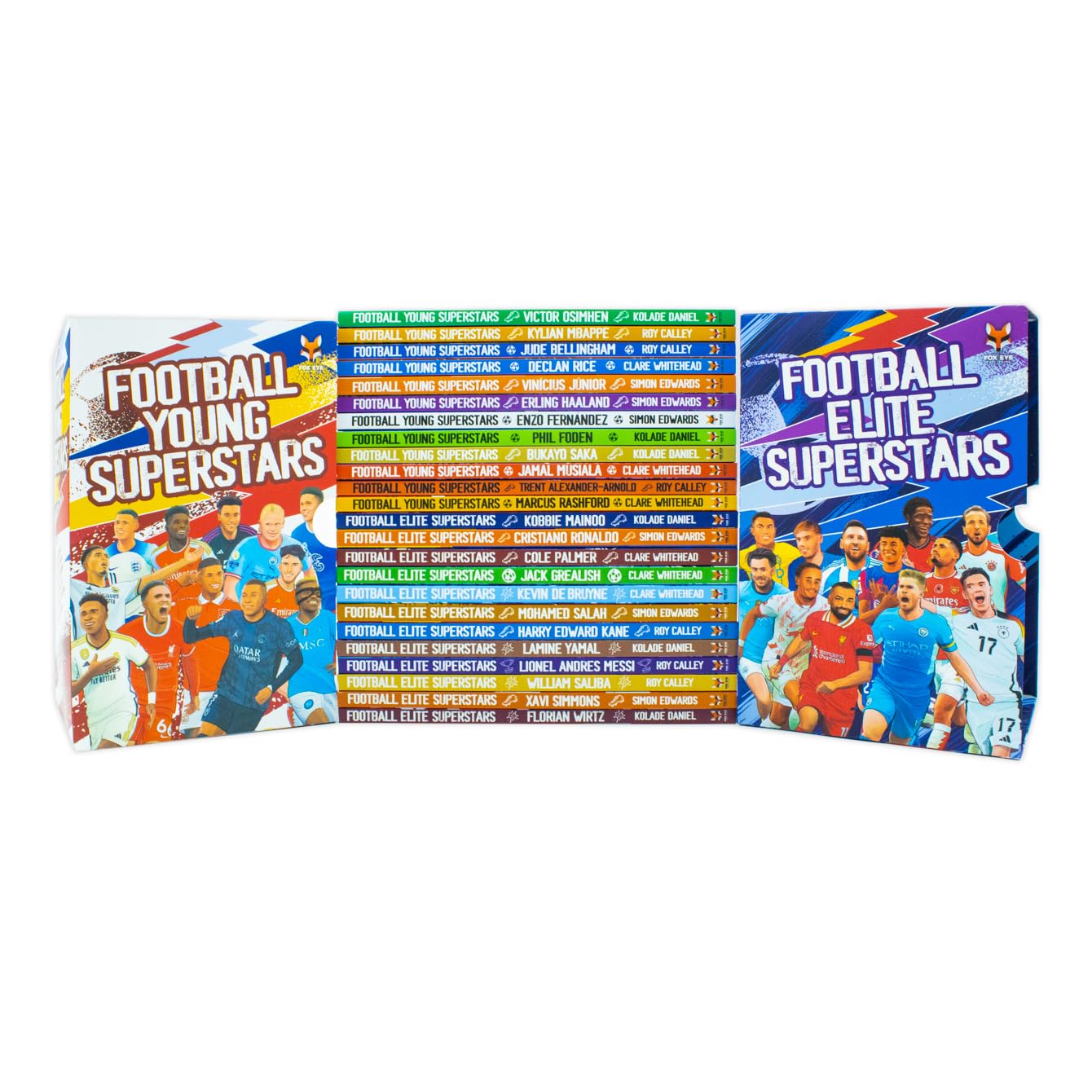 Football Superstars 24 Book Set Collection: (Ronaldo, Lamine Yamal, Salah, Harry Kane, De Bruyne, Messi, Saka, Haaland, Mbappe, Bellingham, Fernandez, Rashford) - Image 4