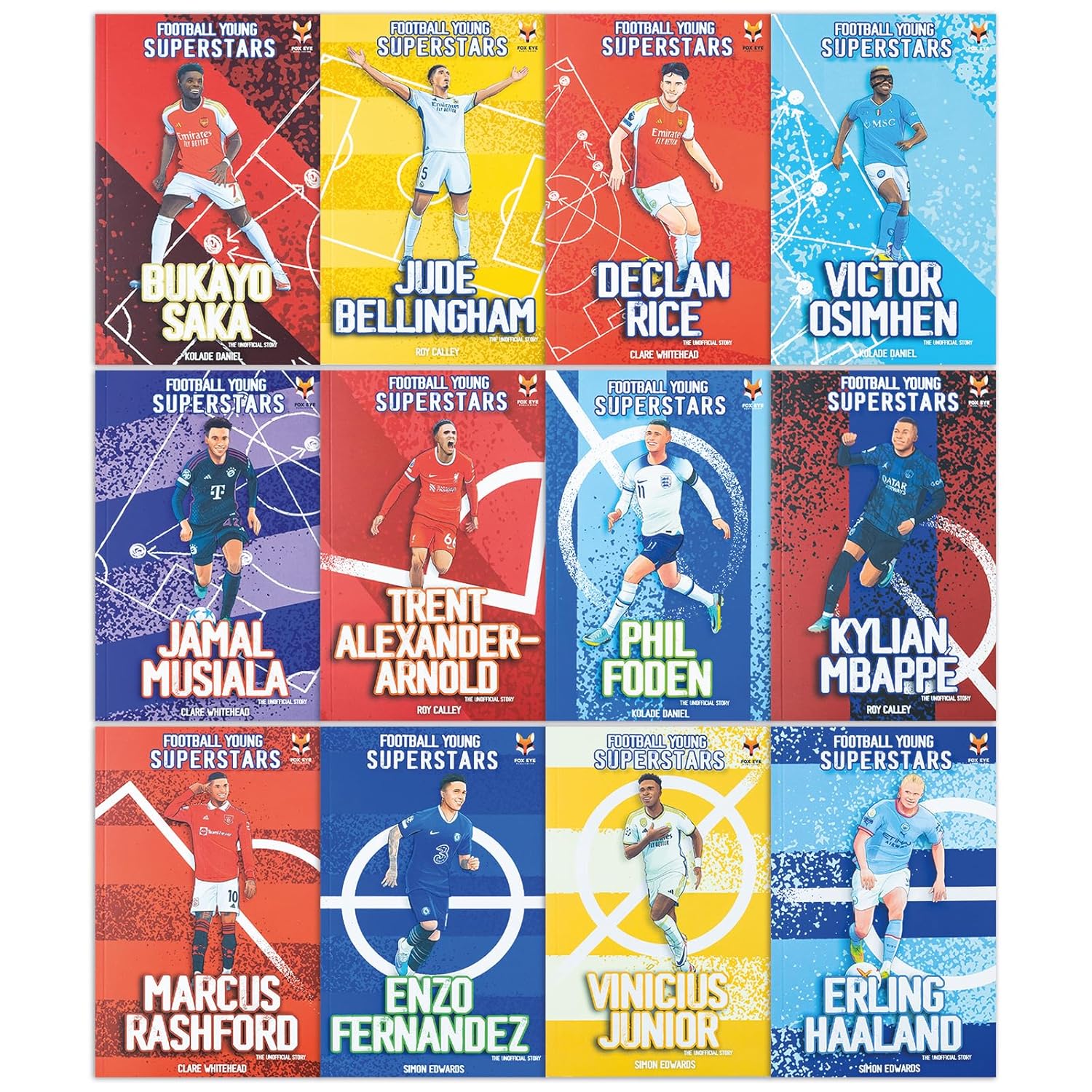 Football Superstars 24 Book Set Collection: (Ronaldo, Lamine Yamal, Salah, Harry Kane, De Bruyne, Messi, Saka, Haaland, Mbappe, Bellingham, Fernandez, Rashford) - Image 5