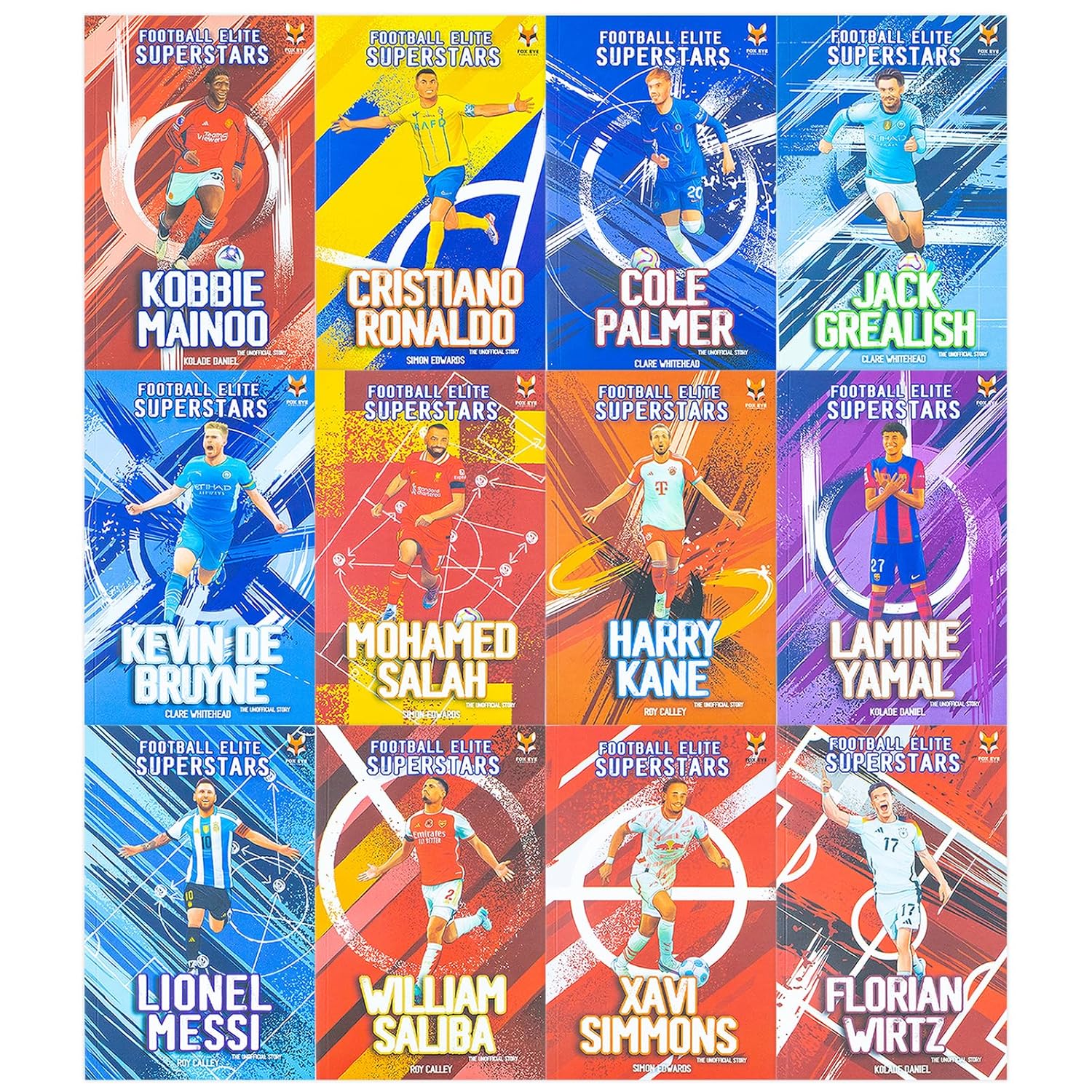Football Superstars 24 Book Set Collection: (Ronaldo, Lamine Yamal, Salah, Harry Kane, De Bruyne, Messi, Saka, Haaland, Mbappe, Bellingham, Fernandez, Rashford) - Image 6