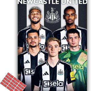Newcastle Calendar 2025 A3 Football Calendar Gift Present with FREE Organising Stickers Included