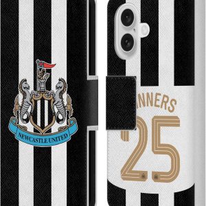 Head Case Designs Officially Licensed Newcastle United Football Club Home Kit 2025 Cup Winners Leather Wallet Case Compatible With Apple iPhone 16