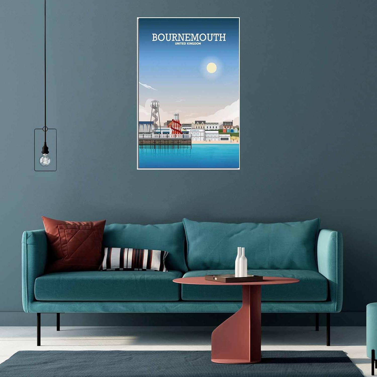 Canvas Poster England Bournemouth Professional Football Club Vintage Travel Poster Retro Wall Art Art Print Room Decor Home Decor Unframed 50x75cm - Image 4