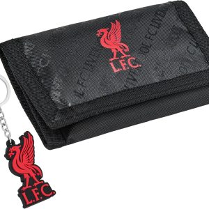 Liverpool F.C. Sports Fan Trifold Wallet Accessories Set with Card Slots & Coin Pocket, Supporters' Gear - Football Gifts for Boys