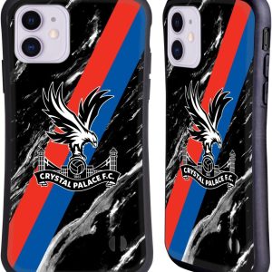 Head Case Designs Officially Licensed Crystal Palace FC Black Marble Crest Hybrid Case Compatible With Apple iPhone 11