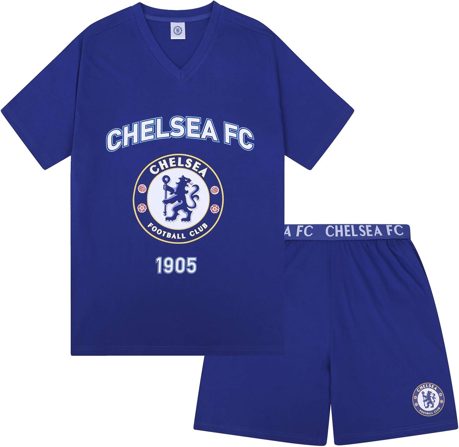 Chelsea Mens Pyjamas Short Loungewear OFFICIAL Football Gift - Image 2