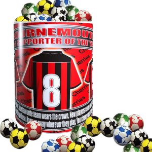Bournemouth Football Team Shirt Mug Gift with Chocolate Footballs