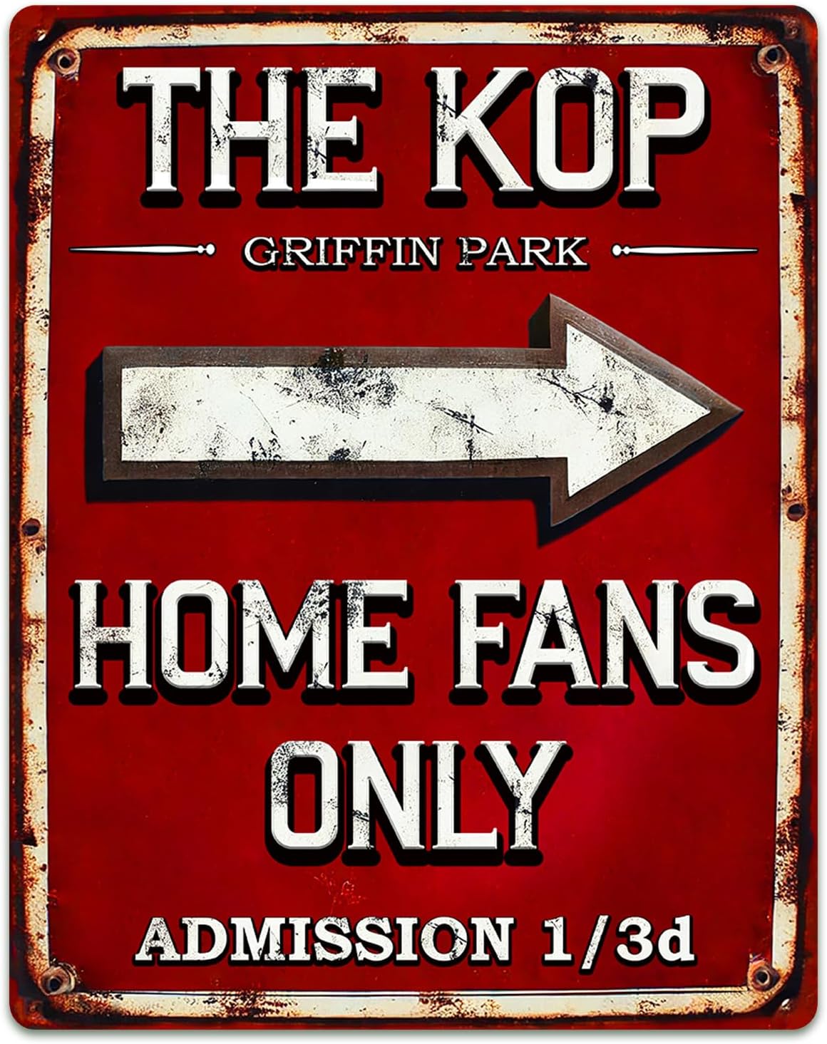 Brentford Metal Wall Sign, Home Fan Vintage Retro Football Club Plaque, Match Day Keepsake, Man Cave Home Bar Decor Birthday Father's Day Gift - HF08