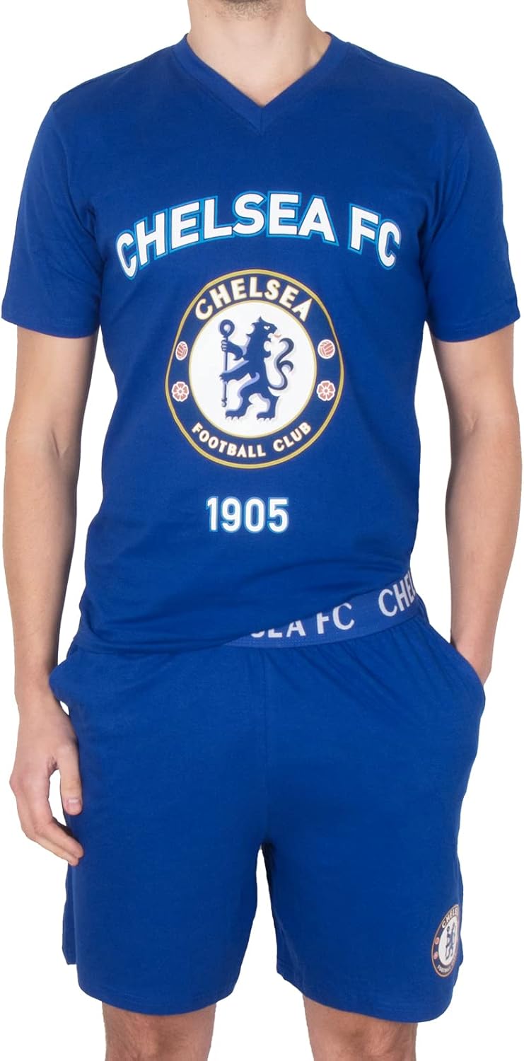 Chelsea Mens Pyjamas Short Loungewear OFFICIAL Football Gift