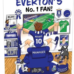 Football Birthday Card for Number 1 Everton Fan – Lots of Club Inspired Details – Large A5 Card Size – Made in the UK – For Him or Her Supporters