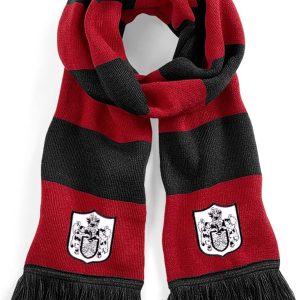 Fulham 1960s Red And Black Retro Traditional Football Scarf Embroidered Logo