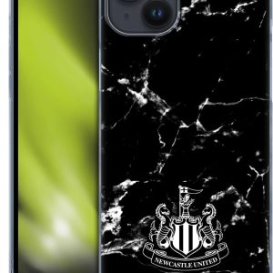 Head Case Designs Officially Licensed Newcastle United Football Club Black Marble Crest Hard Back Case Compatible With Apple iPhone 15 Plus
