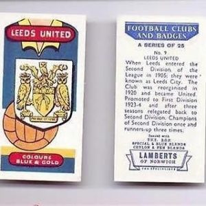 LAMBERTS 1958 Football Club and Badges cigarette card - Leeds United FC