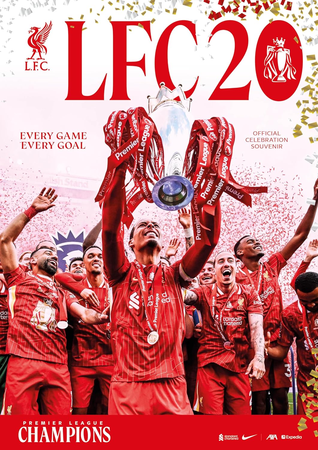 LFC 20 - Premier League Champions 24/25. Every Game. Every Goal. Official champions souvenir magazine.