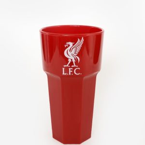 Liverpool F.C. Acrylic Beer Glass, Red with Club Logo, Hexagonal Design