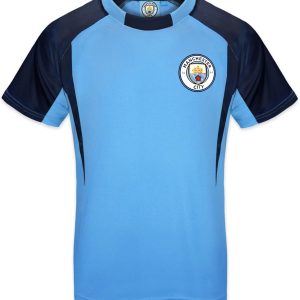 MANCHESTER CITY Boys T-Shirt Poly Kids Official Football Gift