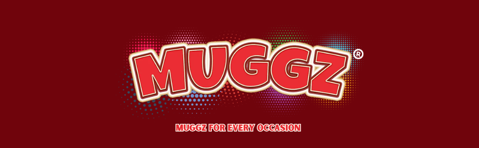 A deep red background with large, stylized text reading 'MUGGZ' in white and red colors.