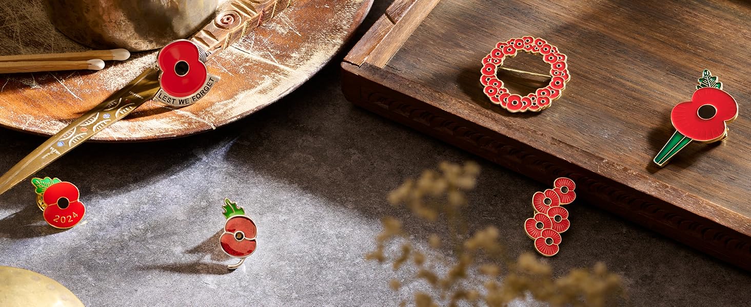 poppy pins and poppy badges